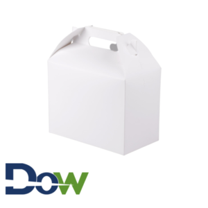 8 7⁄8" x 5" x 6¾" White Barn Take Out Dinner with Handle - 150/Case