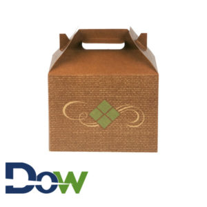 9" x 5" x 6 3/4" Hearthstone Barn Take Out Dinner Box with Handle - 150/Case
