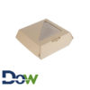 8" x 8" x 3" Corrugated Clamshell Take-Out Box with Window - 110/Case