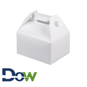 9" x 7" x 5" White Barn Take Out Lunch Box- 125/Case