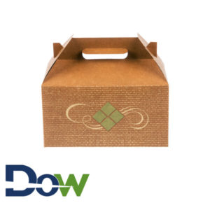 9 1/2" x 5" x 5" Hearthstone Barn Take Out Dinner Box with Handle - 125/Case