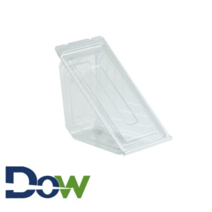 6.6" x 3.5" x 3.5" DeliView Clear Hinged Sandwich Wedge - 250/Case