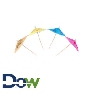 4" Drink Umbrella / Parasol Pick with Assorted Colors - 144/Box