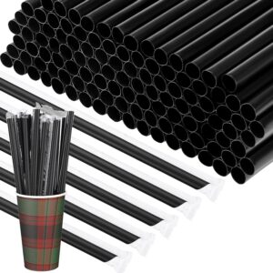 9" Black Colossal Boba Straw Wrapped - 1600/Cs