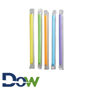 9" Neon Pointed Wrapped Boba Straw, 3/8" Wide - 400/Box